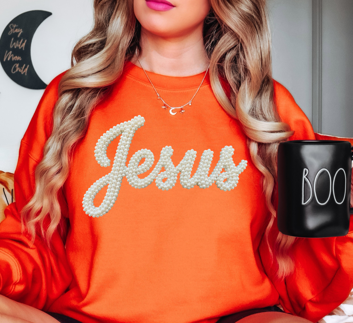 Jesus Coquette Design Sweatshirt | Walk By Faith Collection | Unique Gifts for Family and Friends