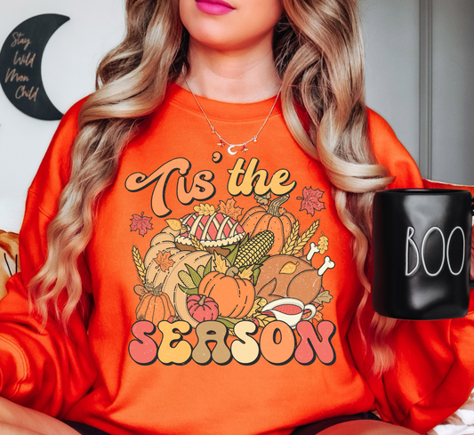 Tis' The Season Thanksgiving Sweatshirt | Harvest Joy Collection | Unique Gifts for Family Friends