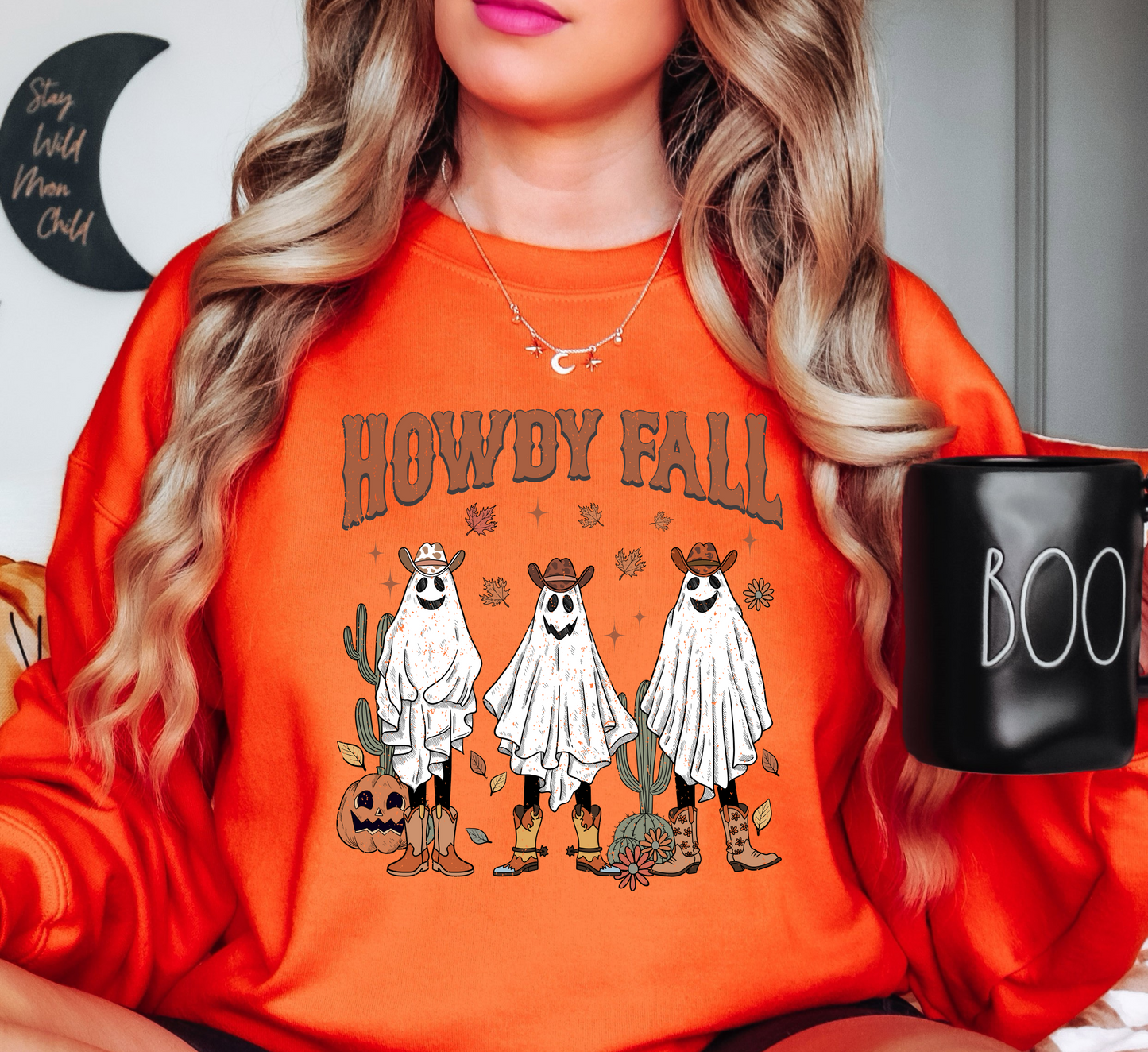 Howdy Fall Ghosts Sweatshirt | Falling For You Collection | Unique Gifts for Family Friends