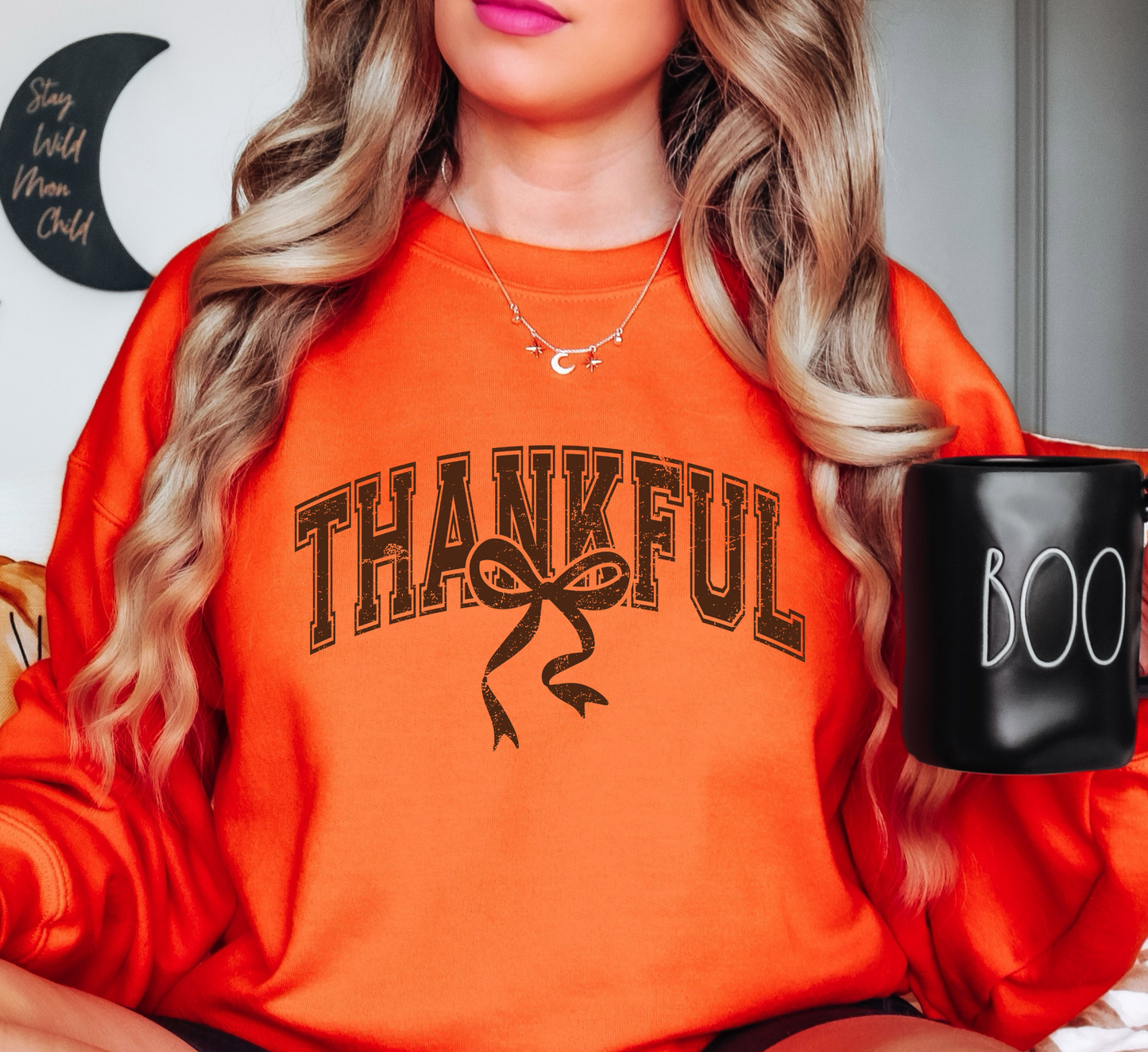 Thankful Bow Sweatshirt | Harvest Joy Collection | Unique Gifts for Family Friends