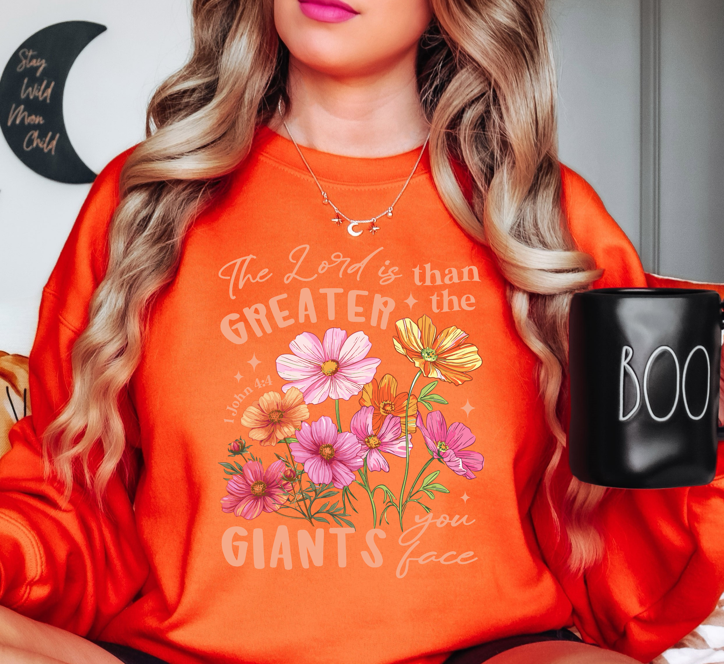 The Lord is Greater (1 John) Sweatshirt | Walk By Faith Collection | Unique Gifts for Family and Friends