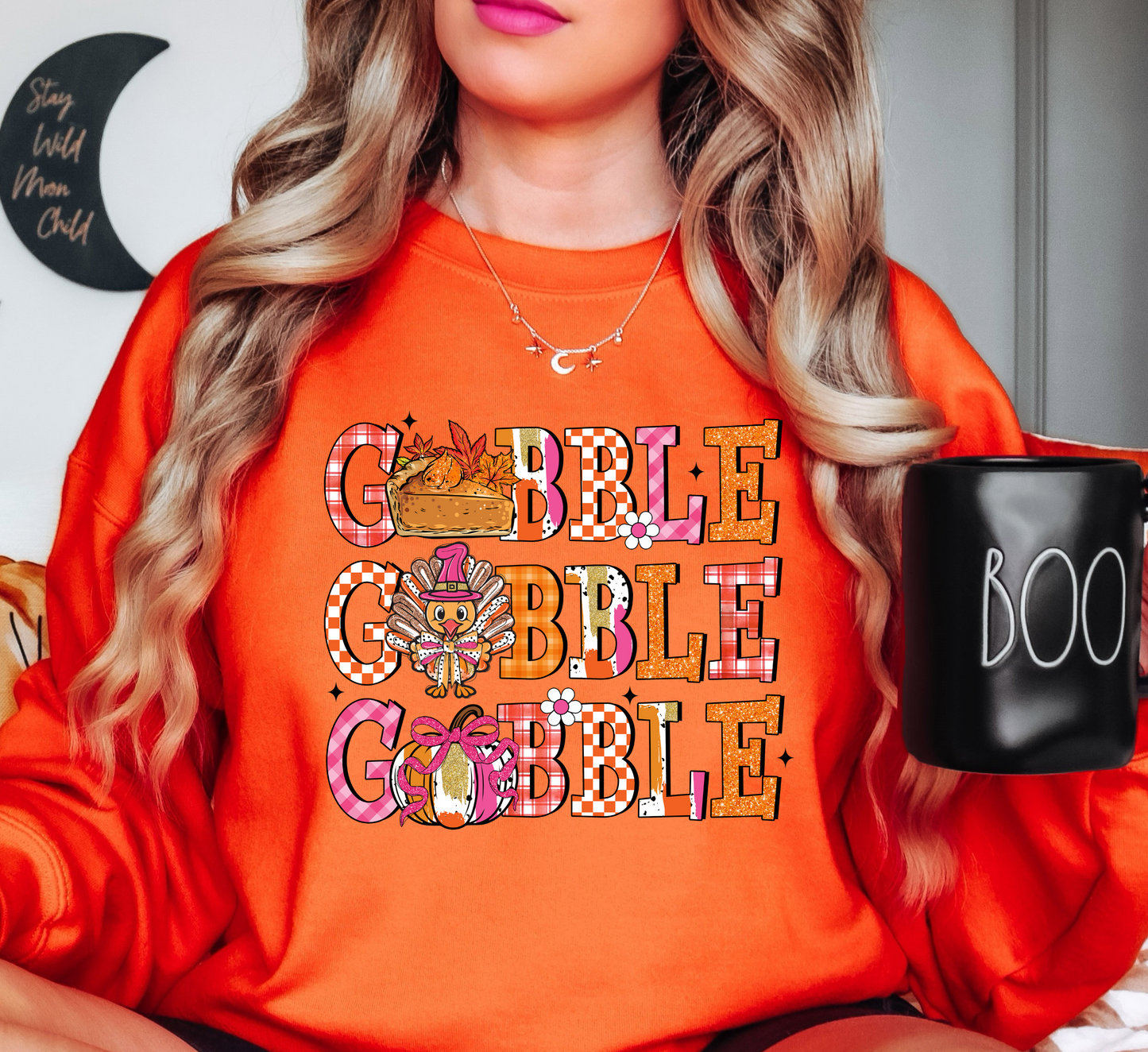Gobble Preppy Sweatshirt | Harvest Joy Collection | Unique Gifts for Family Friends