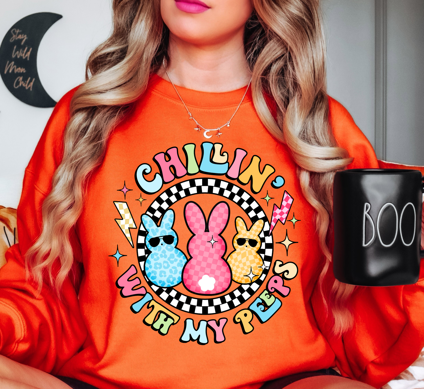 Chillin With My Peeps Sweatshirt | Hoppin' Into Spring Collection | Unique Gifts for Family Friends