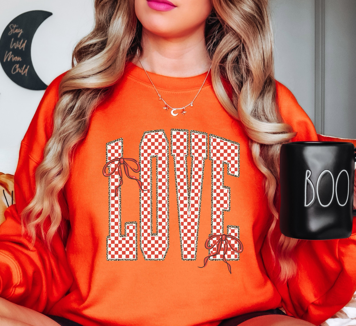 Retro Checkered Love Sweatshirt | XoXo Love Collection | Unique Gifts for Family Friends