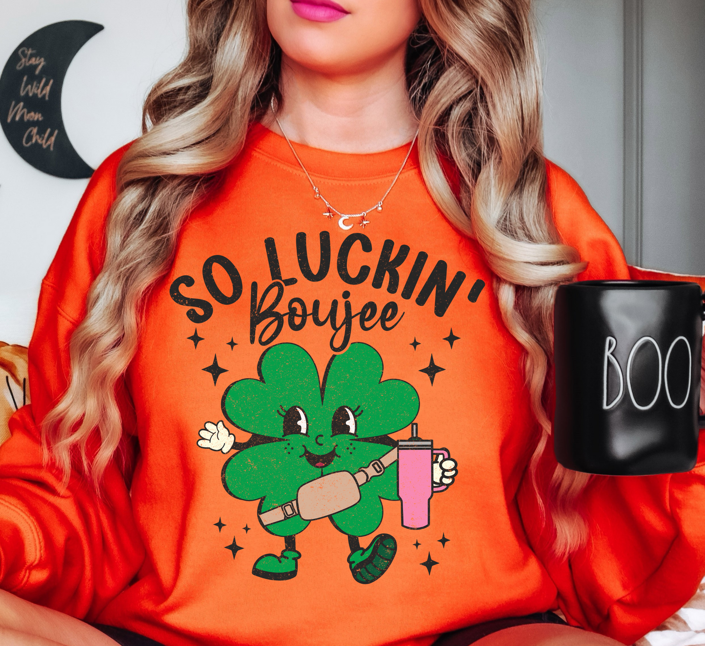 So Luckin' Boujee Sweatshirt | Feeling Lucky Collection | Unique Gifts for Family Friends