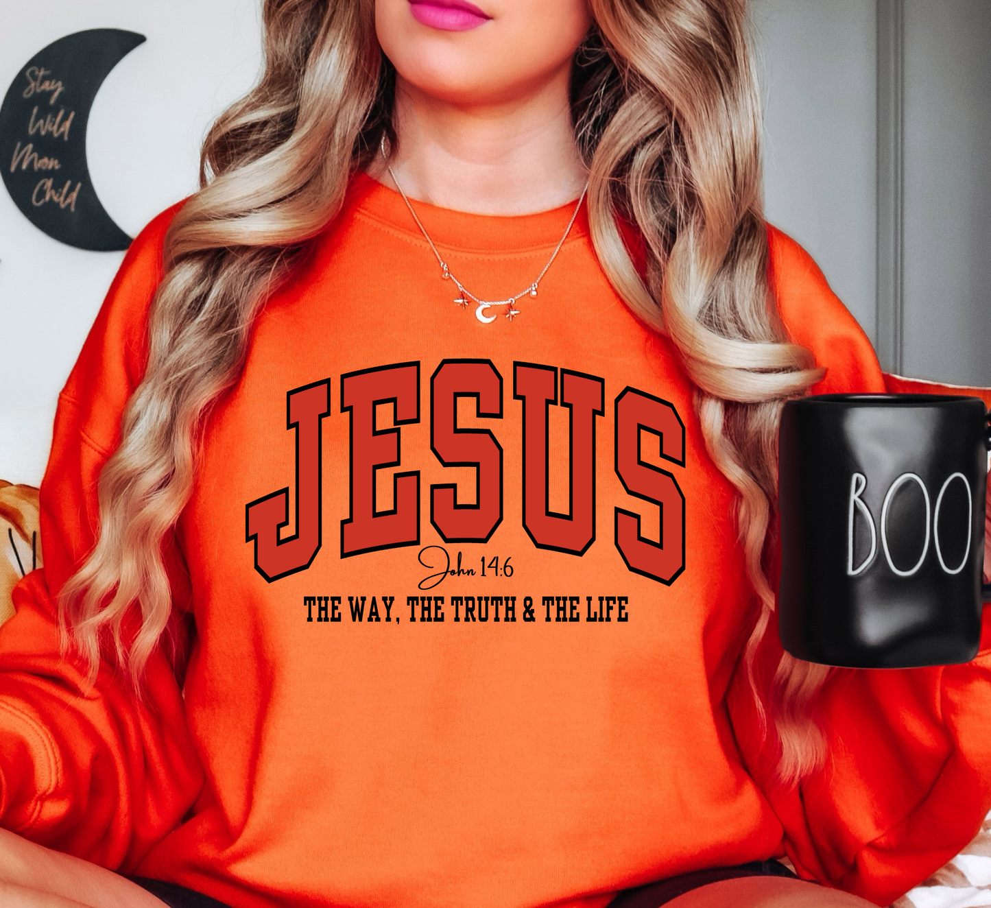 Jesus (John 14:6) Sweatshirt | Walk By Faith Collection | Unique Gifts for Family and Friends