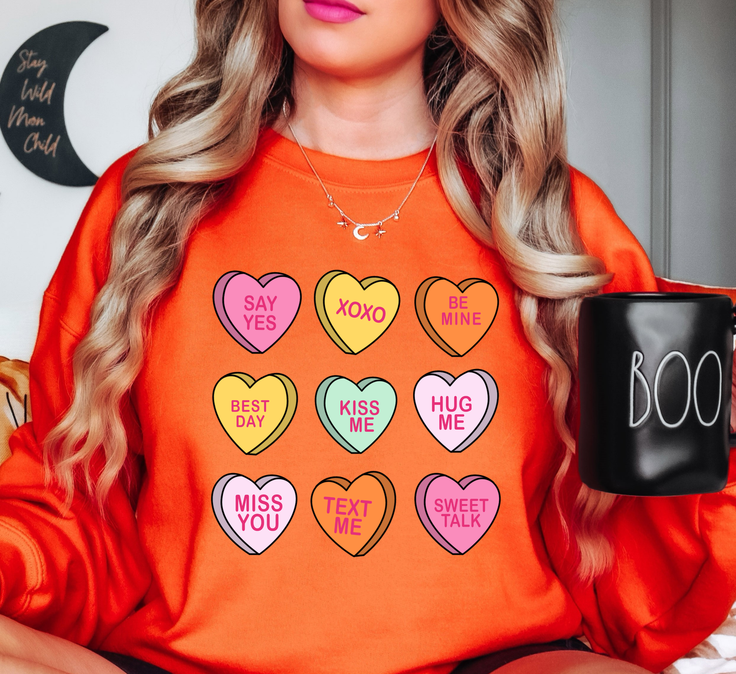 Conversation Candy Hearts Sweatshirt | XoXo Love Collection | Unique Gifts for Family Friends