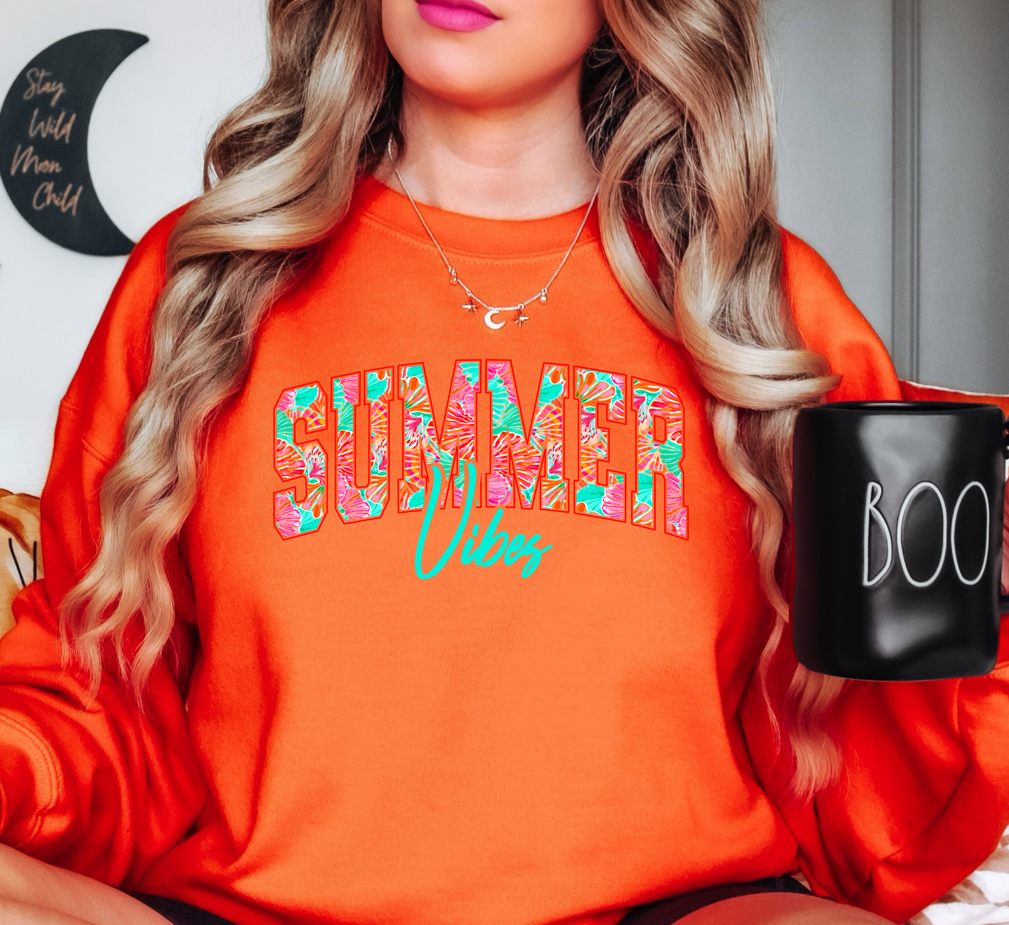 Tropical Summer Vibes Sweatshirt | Beach Breeze Collection | Unique Gifts for Family Friends