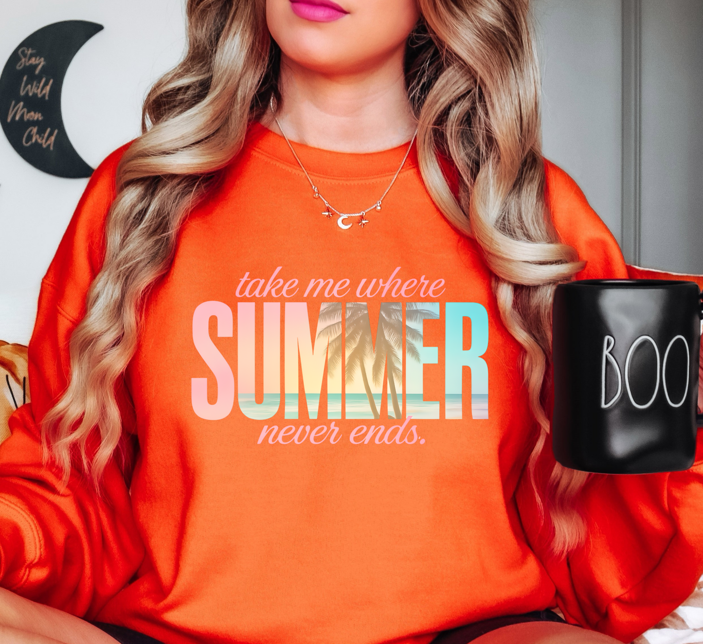 Summer Never Ends Sweatshirt | Beach Breeze Collection | Unique Gifts for Family Friends