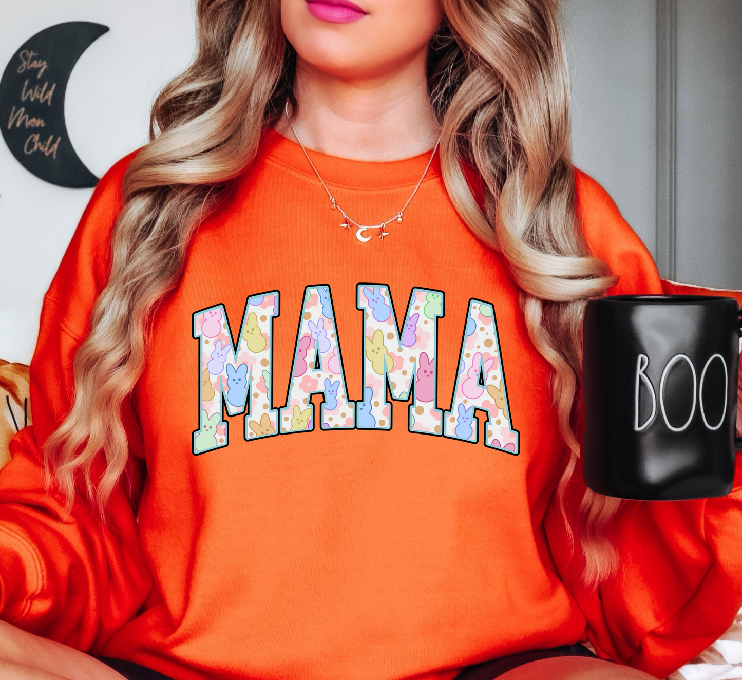 Retro Easter Mama Sweatshirt | Mama Mode Activated Collection | Unique Gifts for Family Friends