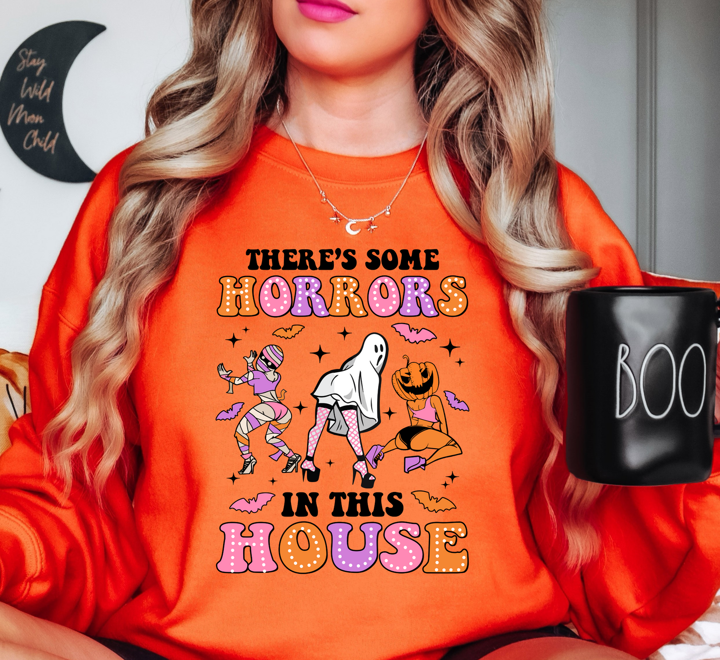 Horrors In This House Sweatshirt | Boo-tiful Vibes Collection | Unique Gifts for Family Friends