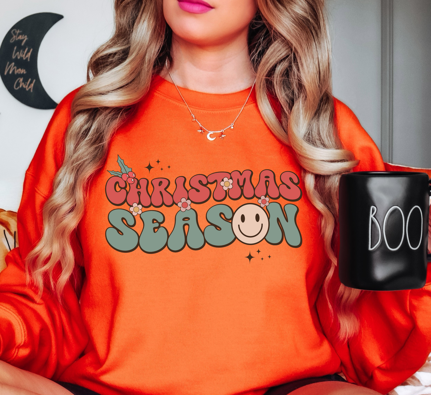 Retro Christmas Season Sweatshirt | Tis The Season Collection | Unique Gifts for Family Friends