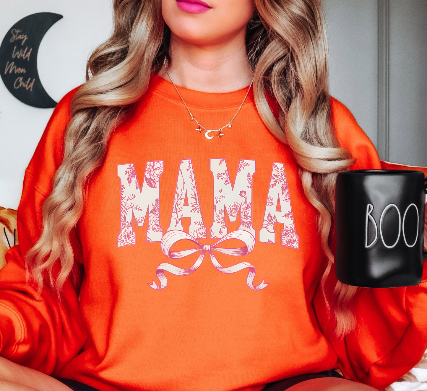 Vintage Floral Mama Bow Sweatshirt | Mama Mode Activated Collection | Unique Gifts for Family Friends