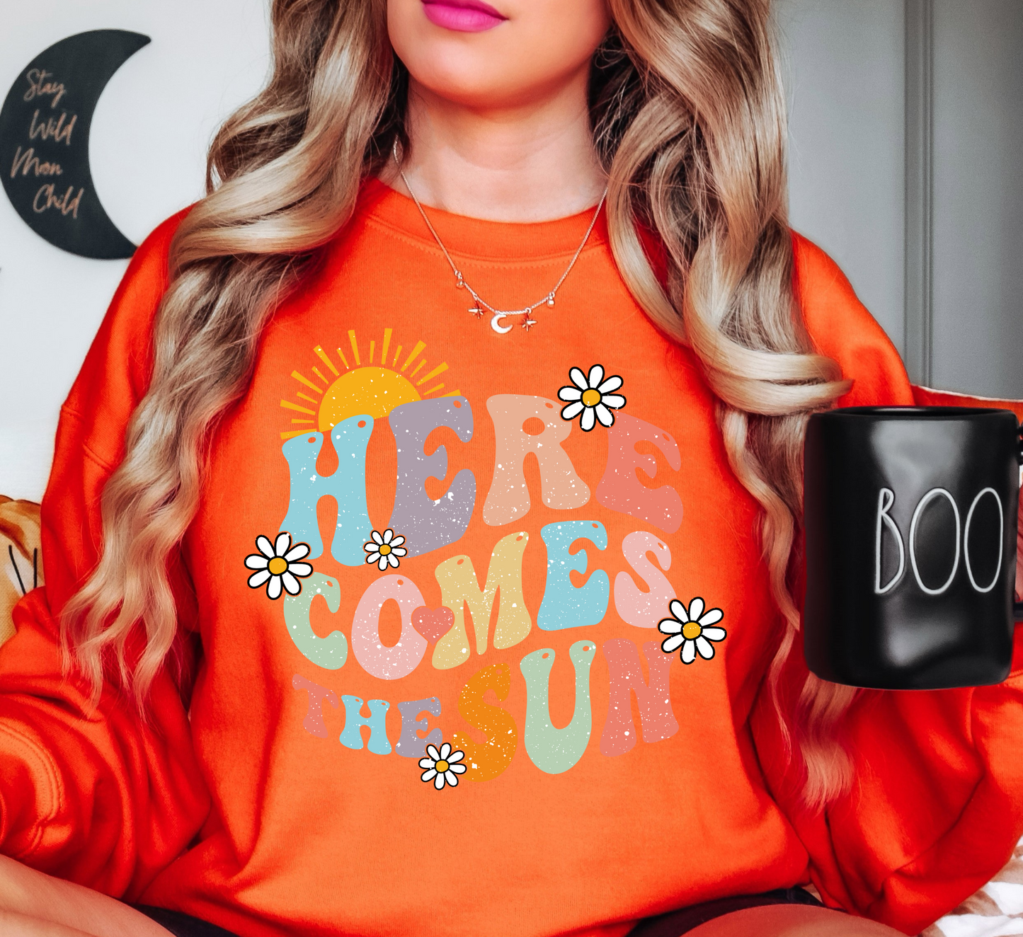 Here Comes The Sun Sweatshirt | Spring Fling Collection | Unique Gifts for Family Friends