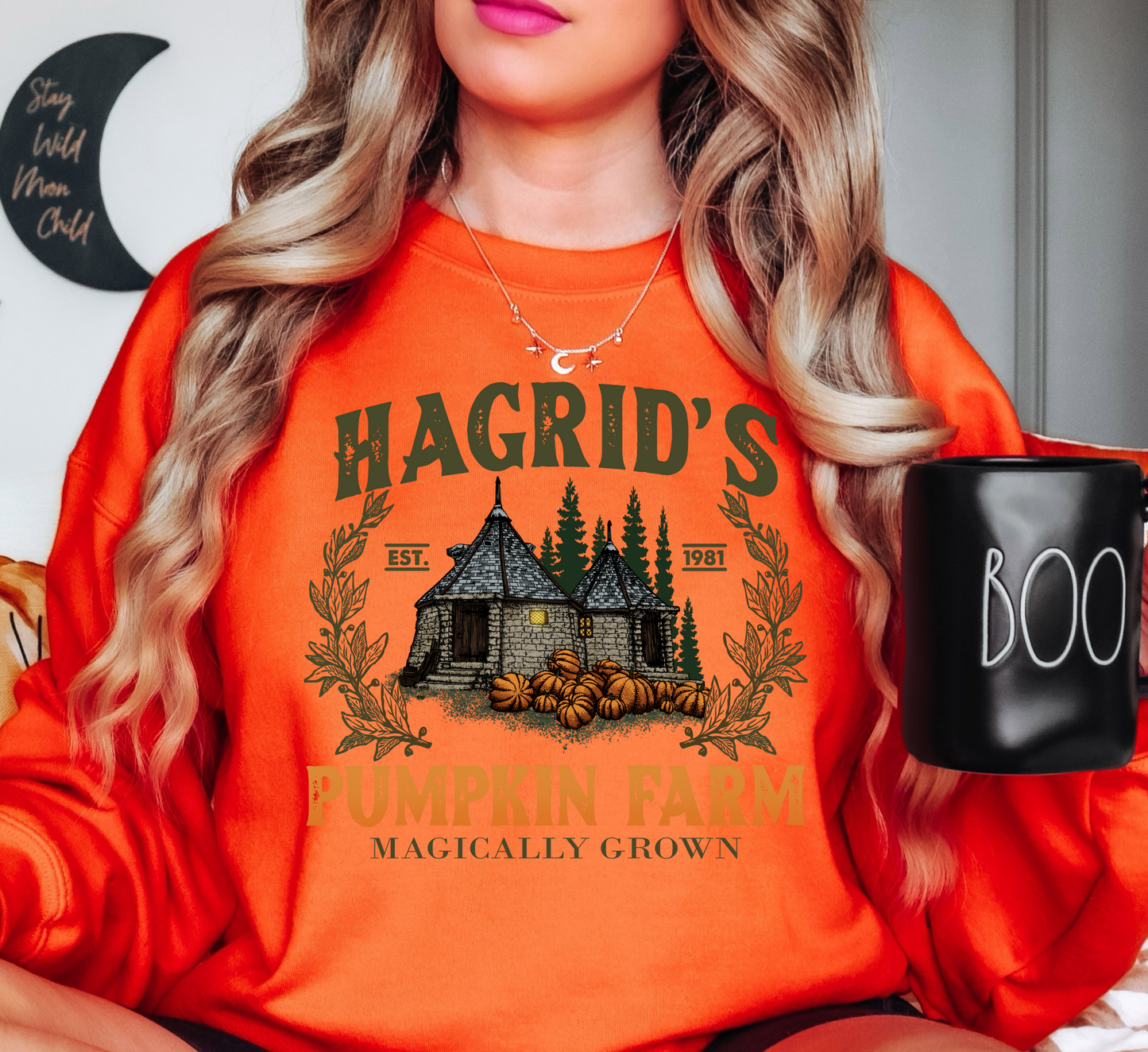 Hagrid's Pumpkin Farm Sweatshirt | Boo-tiful Vibes Collection | Unique Gifts for Family Friends