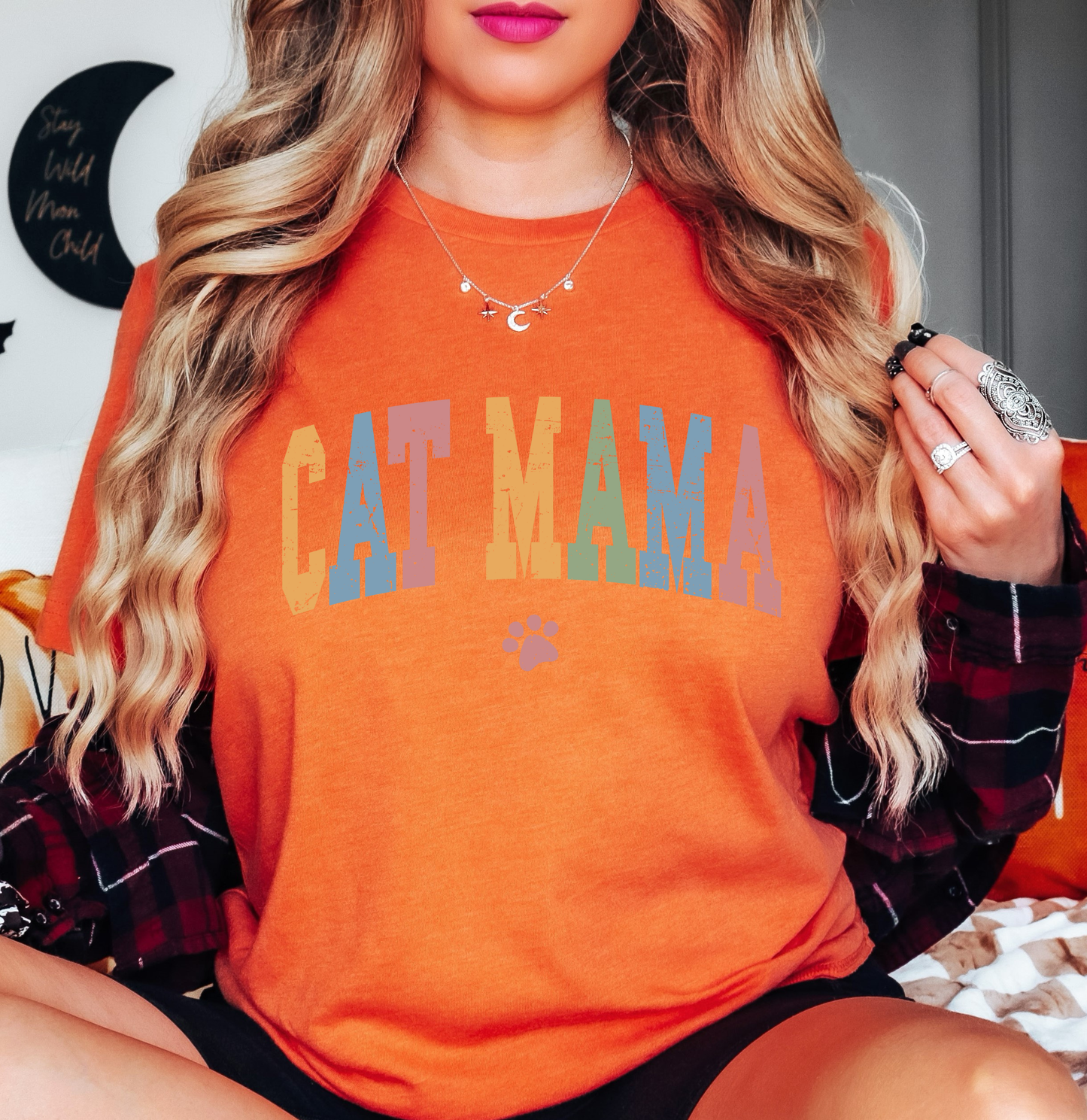Cat Mama Tee | Pawsitive Vibes Collection | Unisex Pre-Shrunk T-Shirt