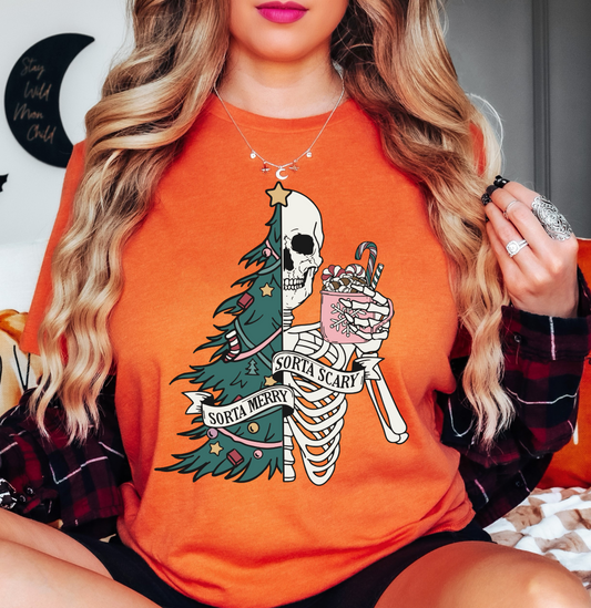 Sorta Merry Sorta Scary Tee | Tis The Season Collection | Unisex Pre-Shrunk T-Shirt