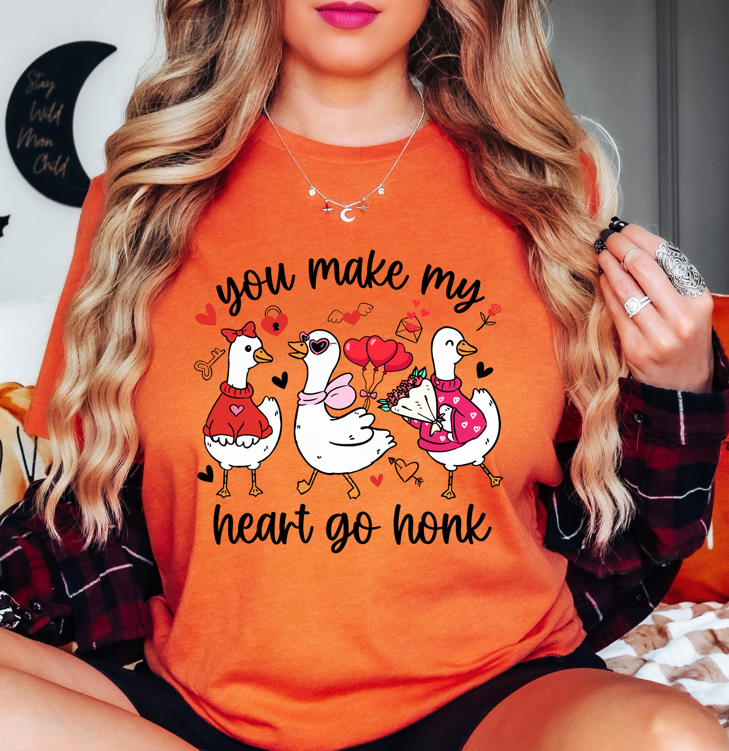 Goose Heart Go Honk Tee | XoXo Love Collection | Unisex Pre-Shrunk T-Shirt