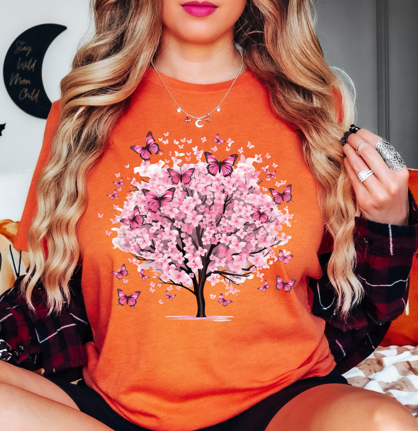 Cherry Blossom Butterflies Tee | Spring Fling Collection | Unisex Pre-Shrunk T-Shirt