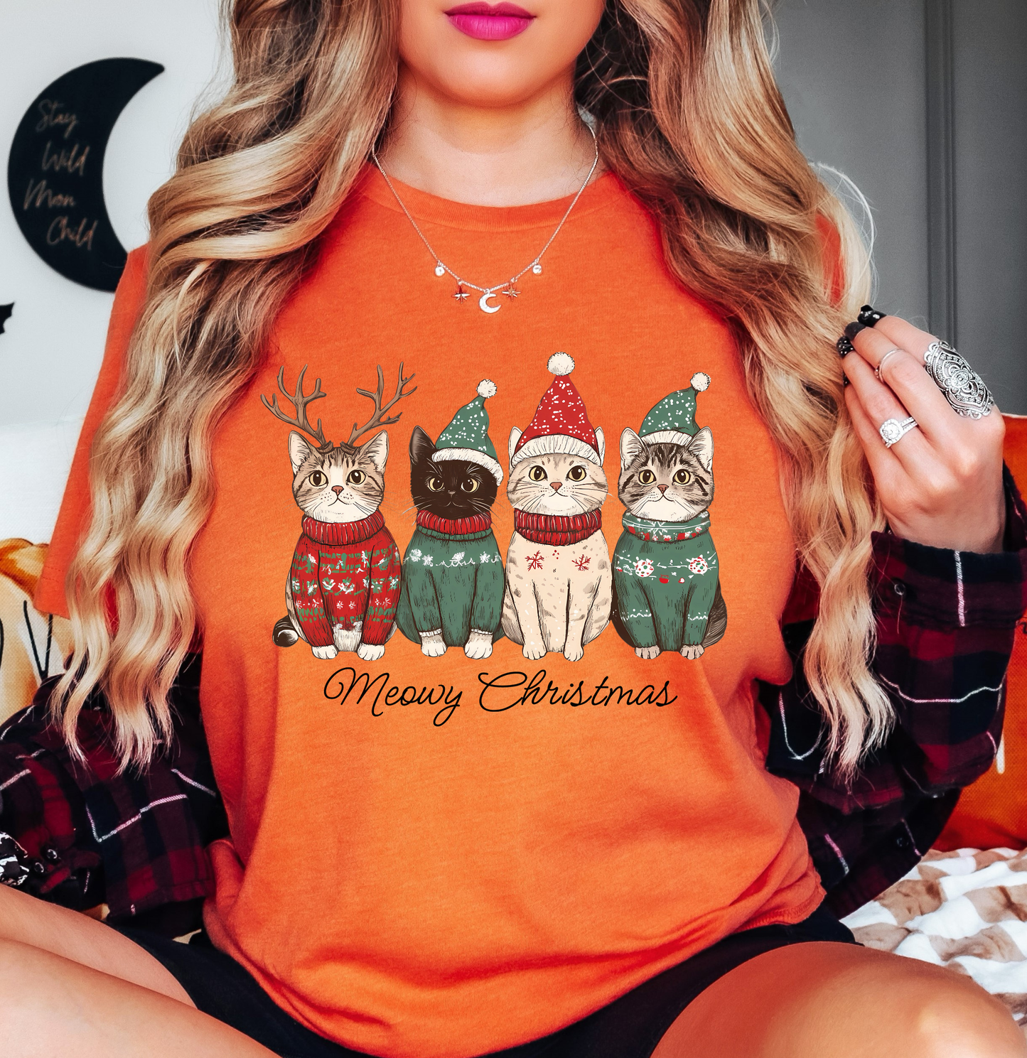 Meowy Cat Christmas Tee | Pawsitive Vibes Collection | Unisex Pre-Shrunk T-Shirt