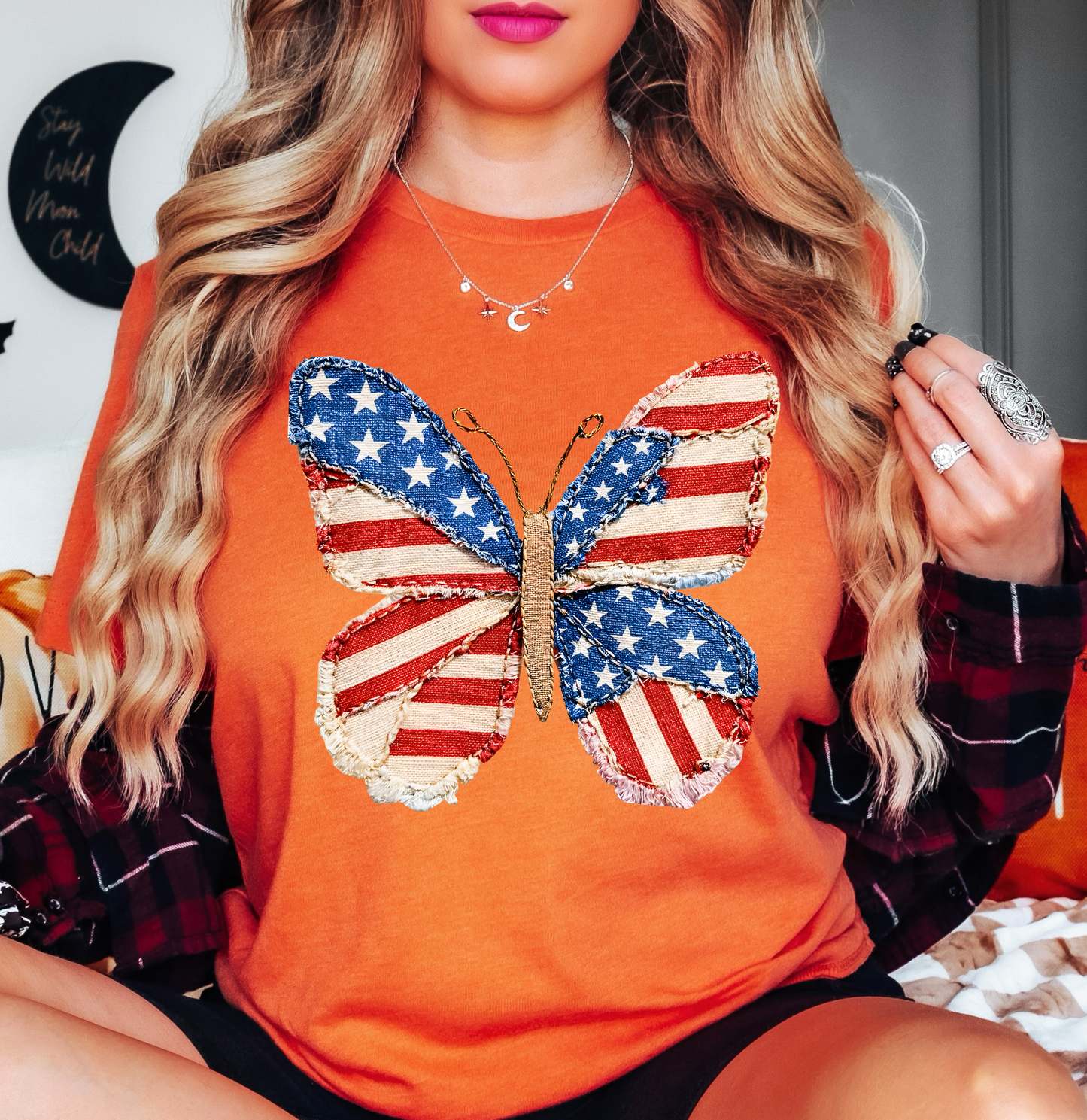 USA Butterfly Tee | Stars and Stripes Collection | Unisex Pre-Shrunk T-Shirt