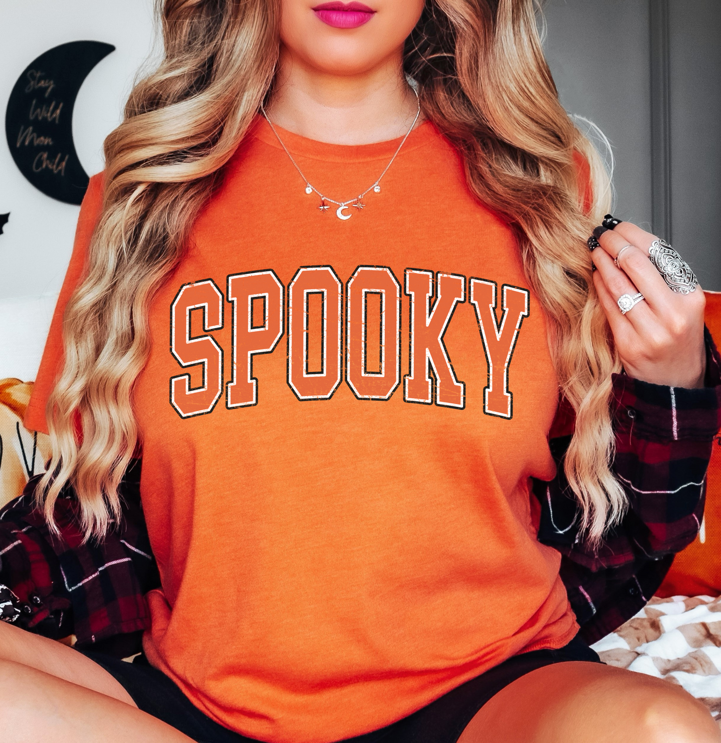 Spooky Varsity Tee | Boo-tiful Vibes Collection | Unisex Pre-Shrunk T-Shirt