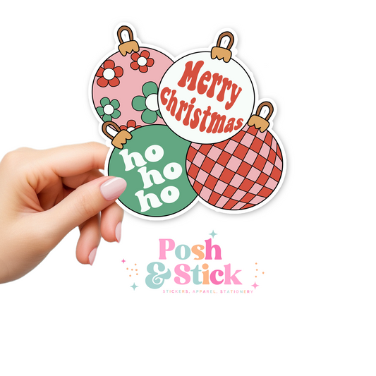 Ornaments | Tis' The Season Clear Vinyl Stickers | Unique Gifts For Family Friends