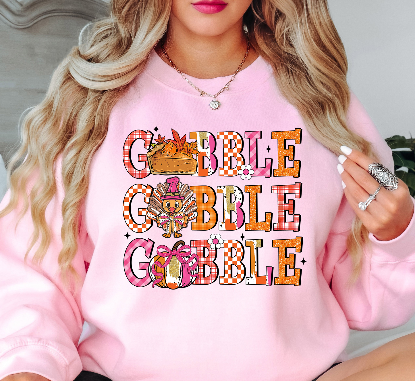 Gobble Preppy Sweatshirt | Harvest Joy Collection | Unique Gifts for Family Friends