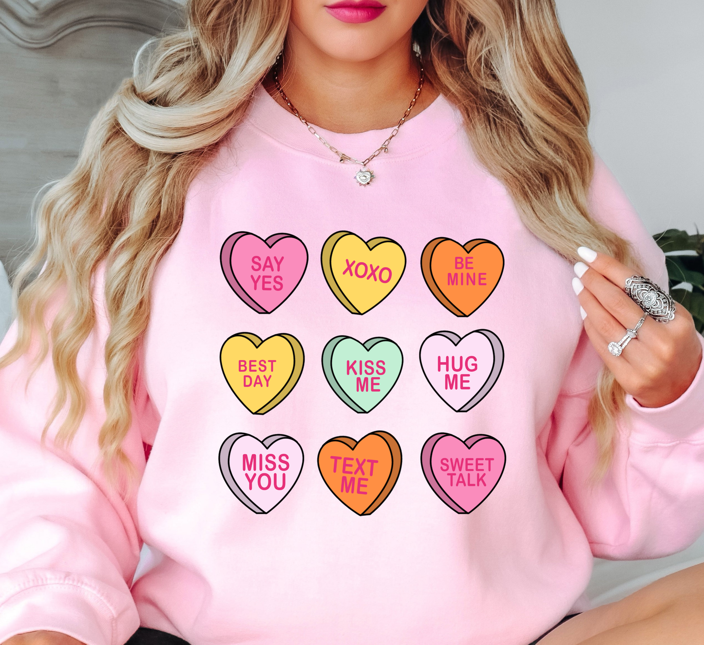 Conversation Candy Hearts Sweatshirt | XoXo Love Collection | Unique Gifts for Family Friends