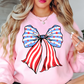 USA Coquette Bow Sweatshirt | Stars and Stripes Collection | Unique Gifts for Family