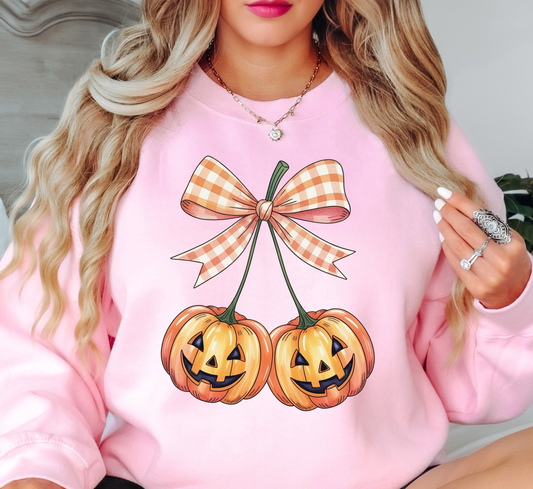 Pumpkin Cherries Sweatshirt | Boo-tiful Vibes Collection | Unique Gifts for Family Friends