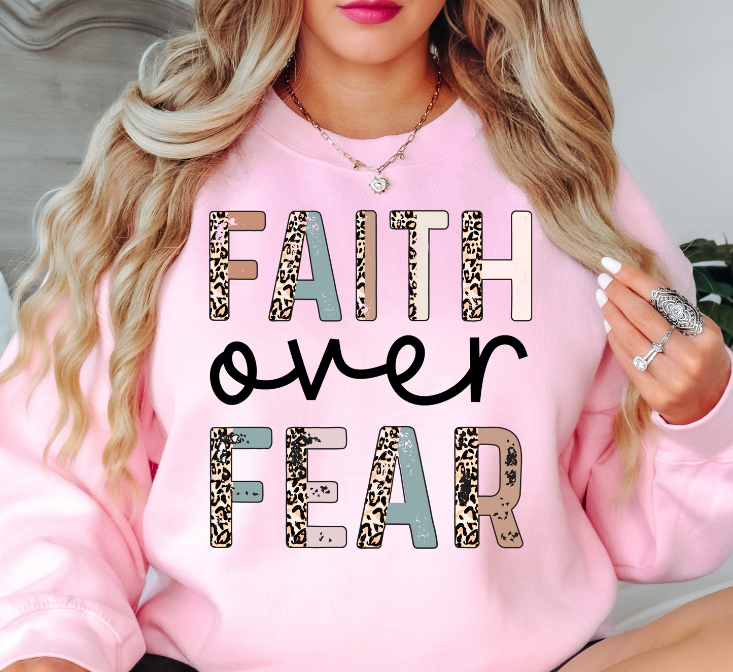 Faith Over Fear Sweatshirt | Walk By Faith Collection | Unique Gifts for Family and Friends