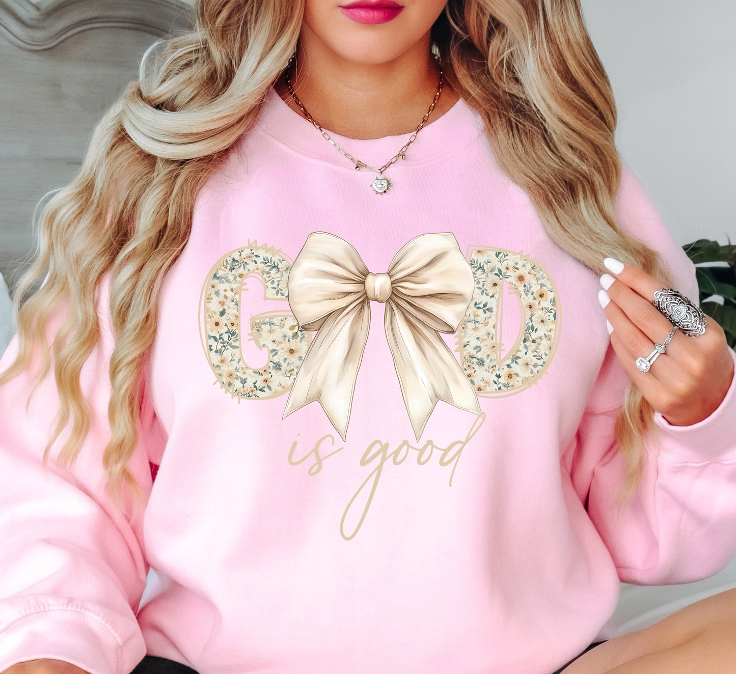 God is Good (Florals) Sweatshirt | Walk By Faith Collection | Unique Gifts for Family and Friends