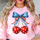 Cherry Cute Bow Sweatshirt | Stars and Stripes Collection | Unique Gifts for Family and Friends