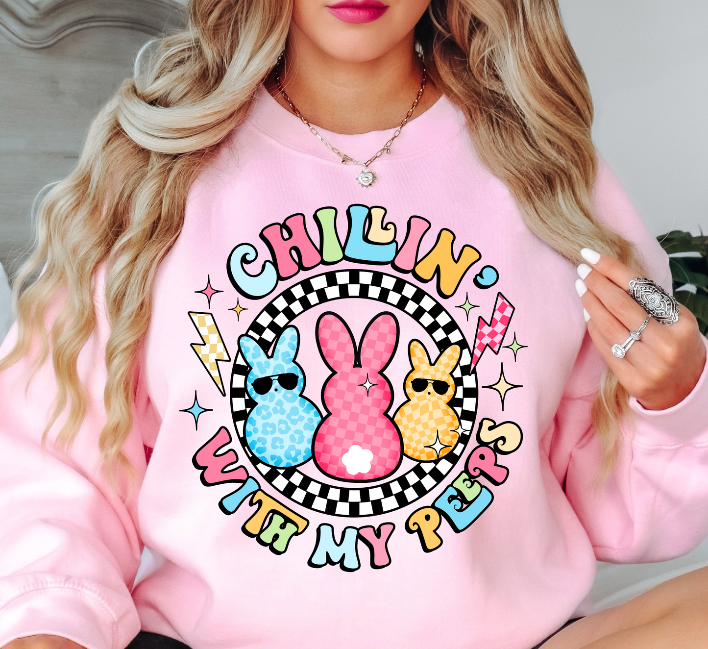 Chillin With My Peeps Sweatshirt | Hoppin' Into Spring Collection | Unique Gifts for Family Friends