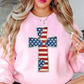 Patriotic Cross Sweatshirt | Stars and Stripes Collection | Unique Gifts for Family and Friends