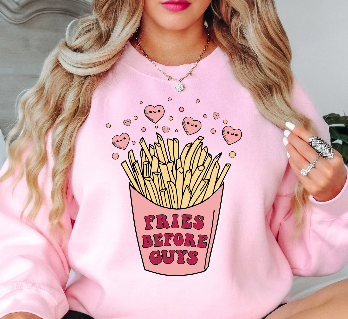 Fries Before Guys Sweatshirt | XoXo Love Collection | Unique Gifts for Family Friends