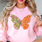 Two Tone Floral Butterfly Sweatshirt | Spring Fling Collection | Unique Gifts for Family Friends