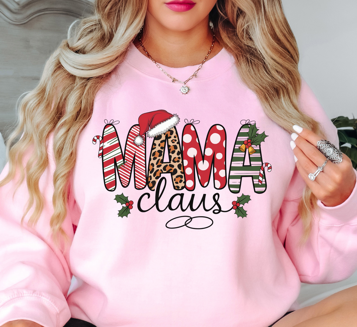 Mama Claus Sweatshirt | Mama Mode Activated Collection | Unique Gifts for Family Friends