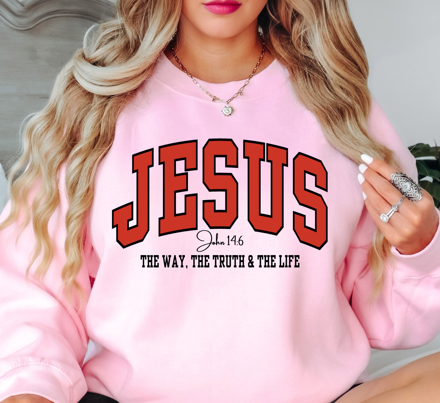 Jesus (John 14:6) Sweatshirt | Walk By Faith Collection | Unique Gifts for Family and Friends