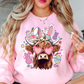 Highland Cow Bunny Sweatshirt | Hoppin' Into Spring Collection | Unique Gifts for Family Friends