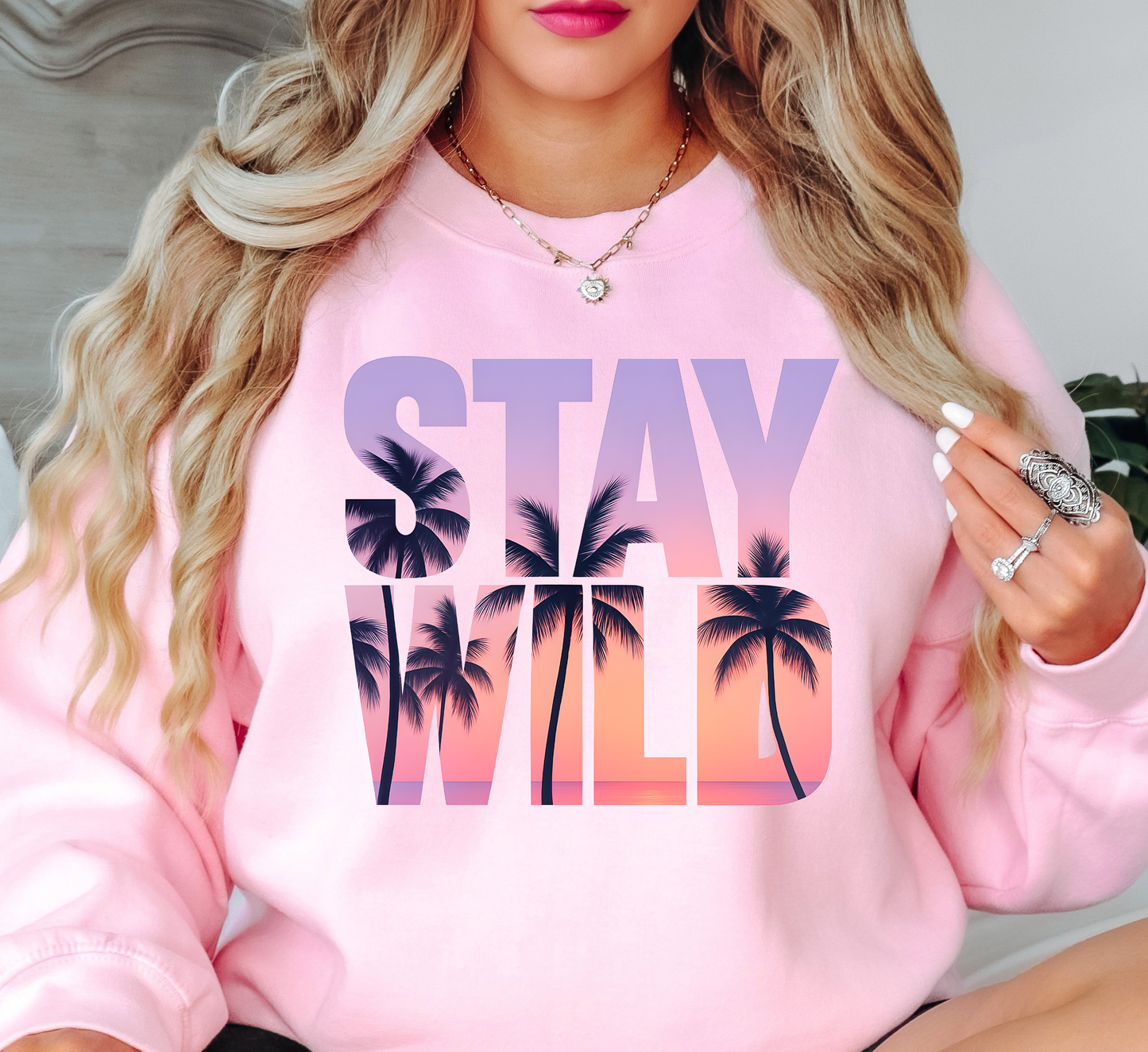Stay Wild Palm Trees Sweatshirt | Beach Breeze Collection | Unique Gifts for Family Friends