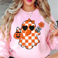 Cutie Checkered Ghost Sweatshirt | Boo-tiful Vibes Collection | Unique Gifts for Family Friends