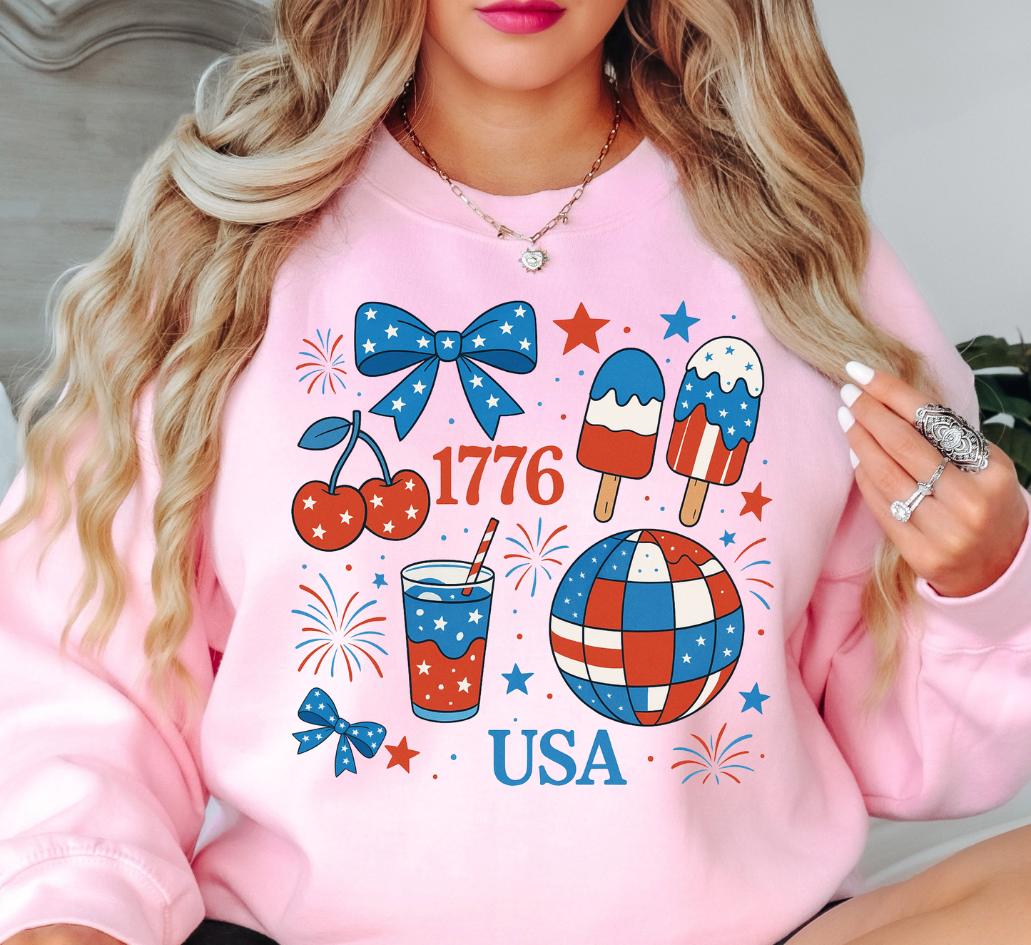 Preppy USA 1776 Sweatshirt | Stars and Stripes Collection | Unique Gifts for Family and Friends