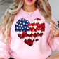 USA Heart Brushstrokes Sweatshirt | Stars and Stripes Collection | Unique Gifts for Family and Friends