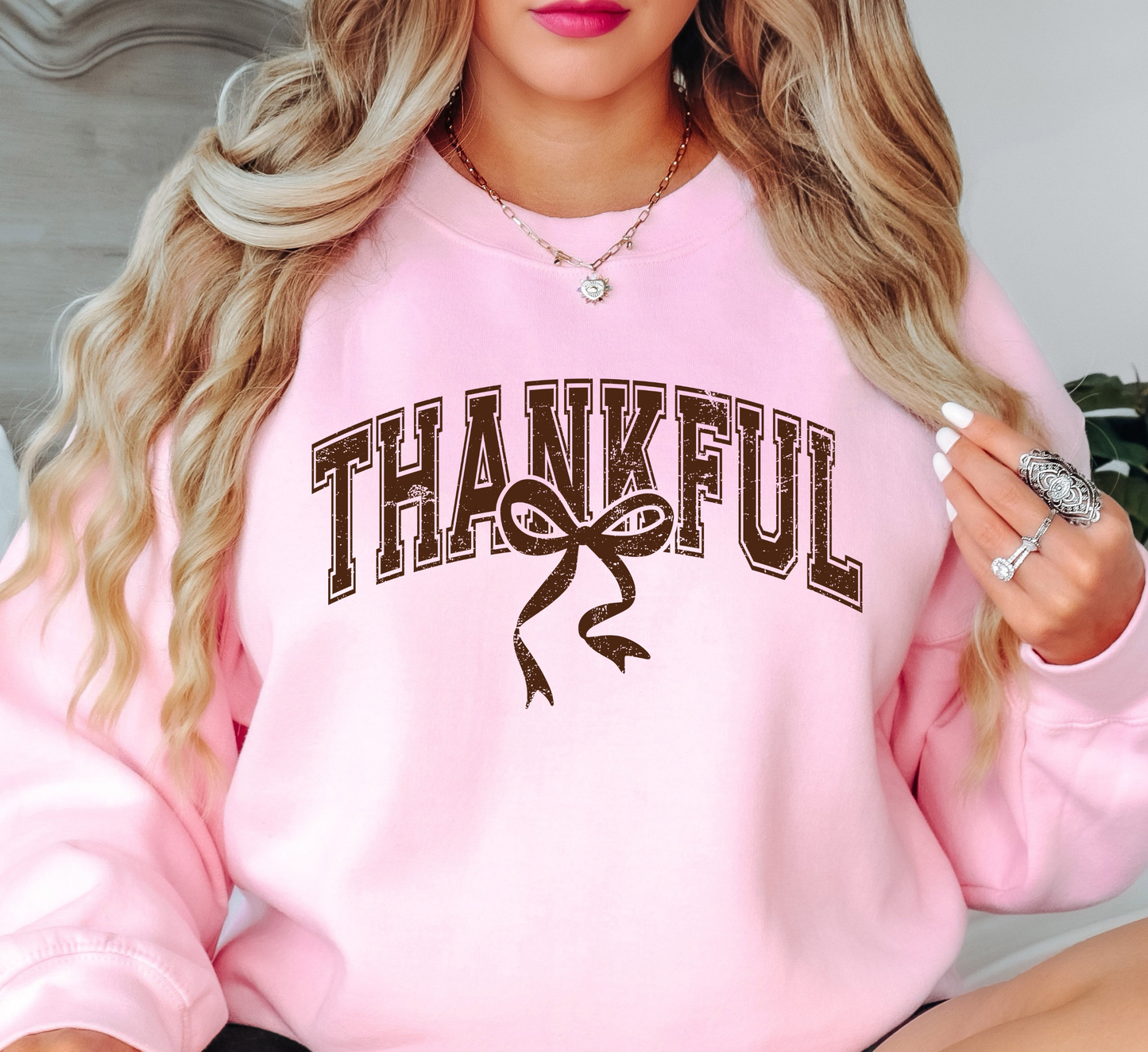Thankful Bow Sweatshirt | Harvest Joy Collection | Unique Gifts for Family Friends