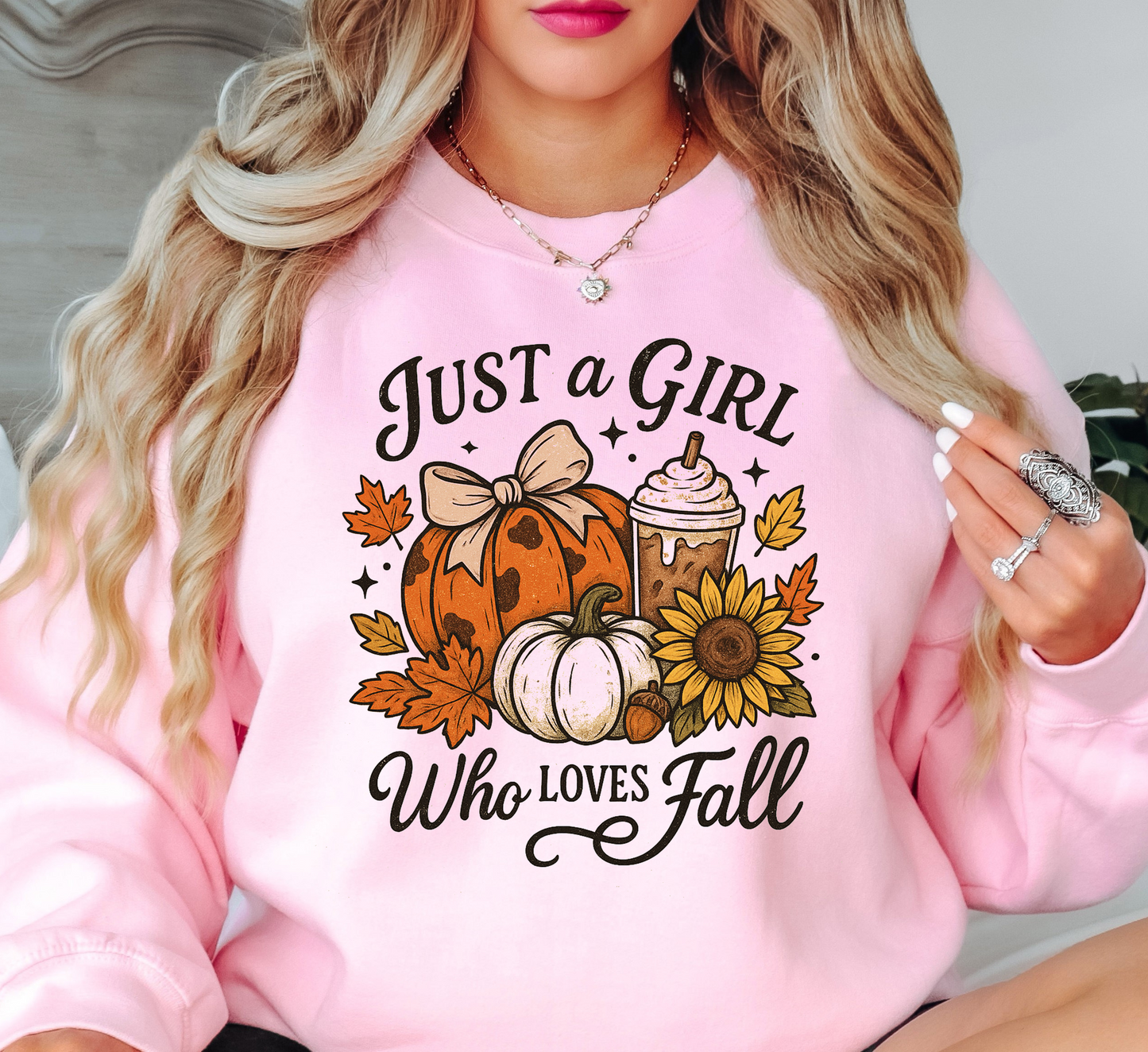 Just A Girl Who Loves Fall Sweatshirt | Falling For You Collection | Unique Gifts for Family Friends