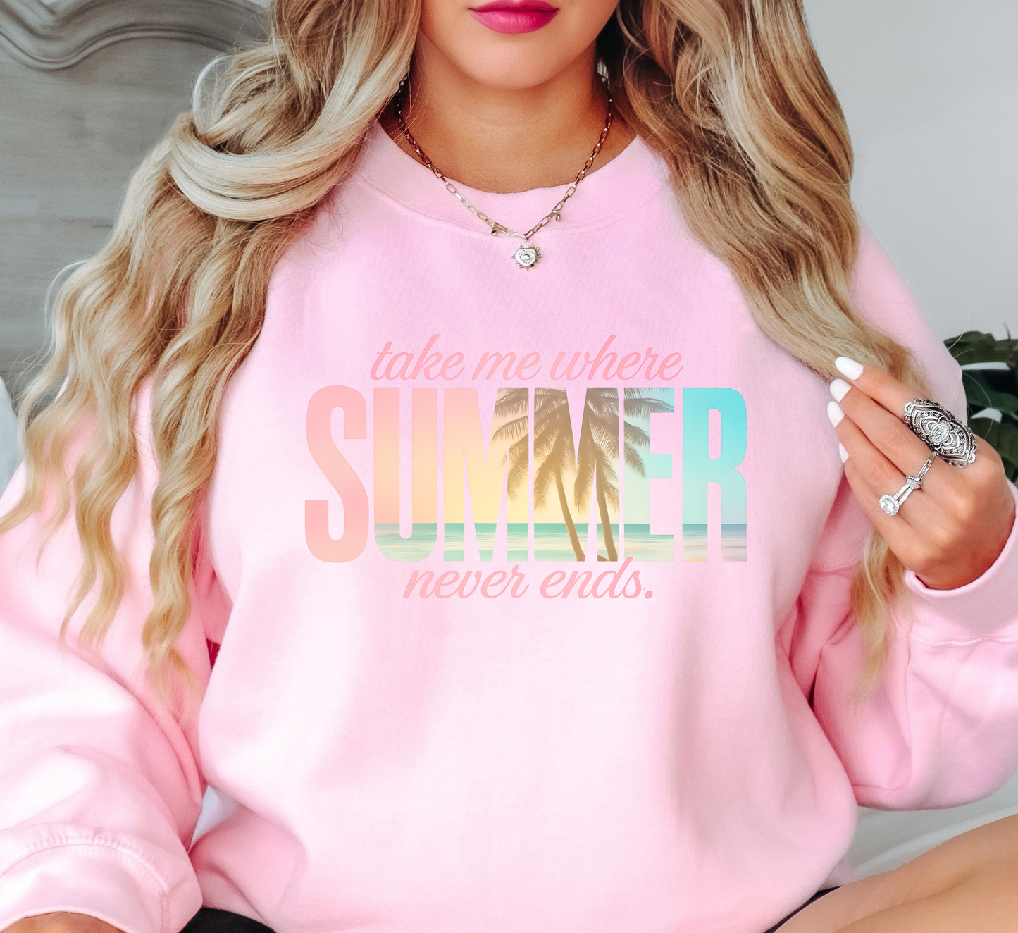 Summer Never Ends Sweatshirt | Beach Breeze Collection | Unique Gifts for Family Friends
