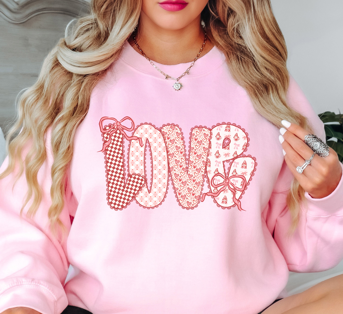 Preppy Love Lace Sweatshirt | XoXo Love Collection | Unique Gifts for Family Friends