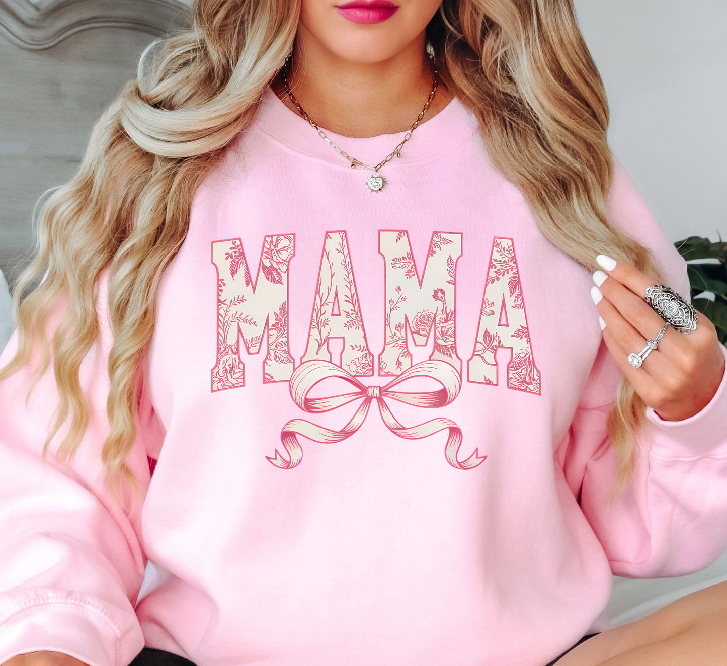 Vintage Floral Mama Bow Sweatshirt | Mama Mode Activated Collection | Unique Gifts for Family Friends